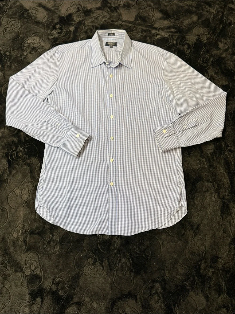 J Crew Thompson Shirt L Blue Check 80s 2-Ply Cotton Preppy Quiet Luxury